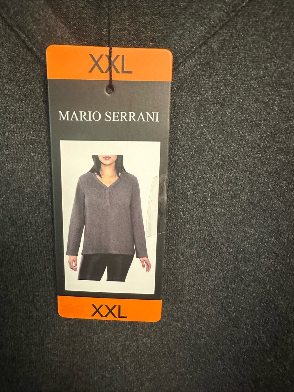 Mario Serrani Women's Gray V-Neck Sweater XXL